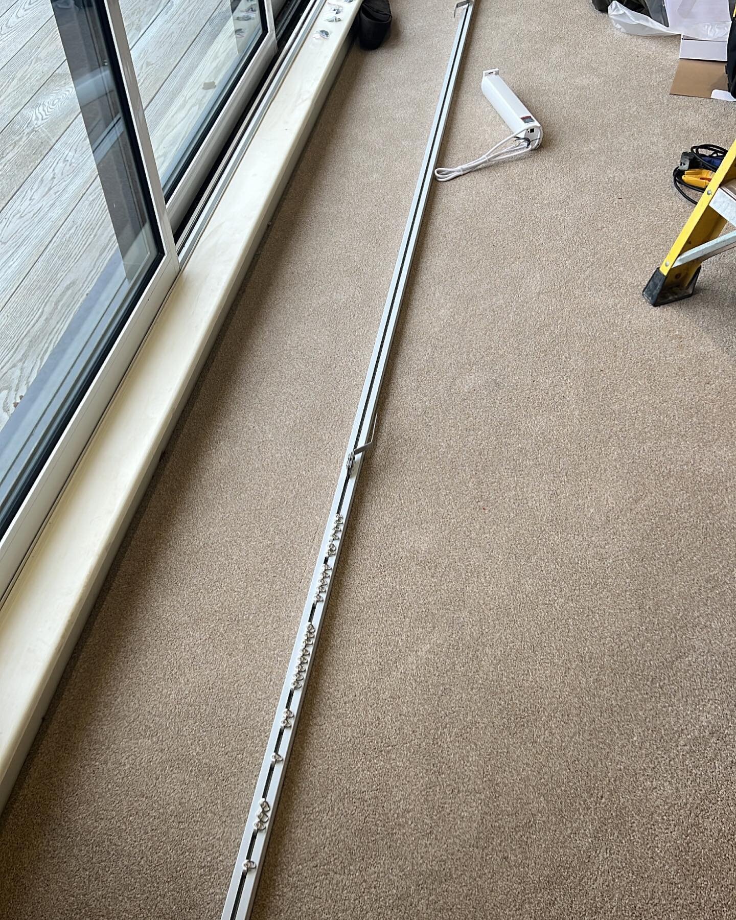 Recent window treatment job, we supplied automated curtain tracks ready for client supplied curtains.  Connected to the home automation system with full voice control! #smarthomes #smarthome #automated #curtain #knx #control4 #windowtreatments