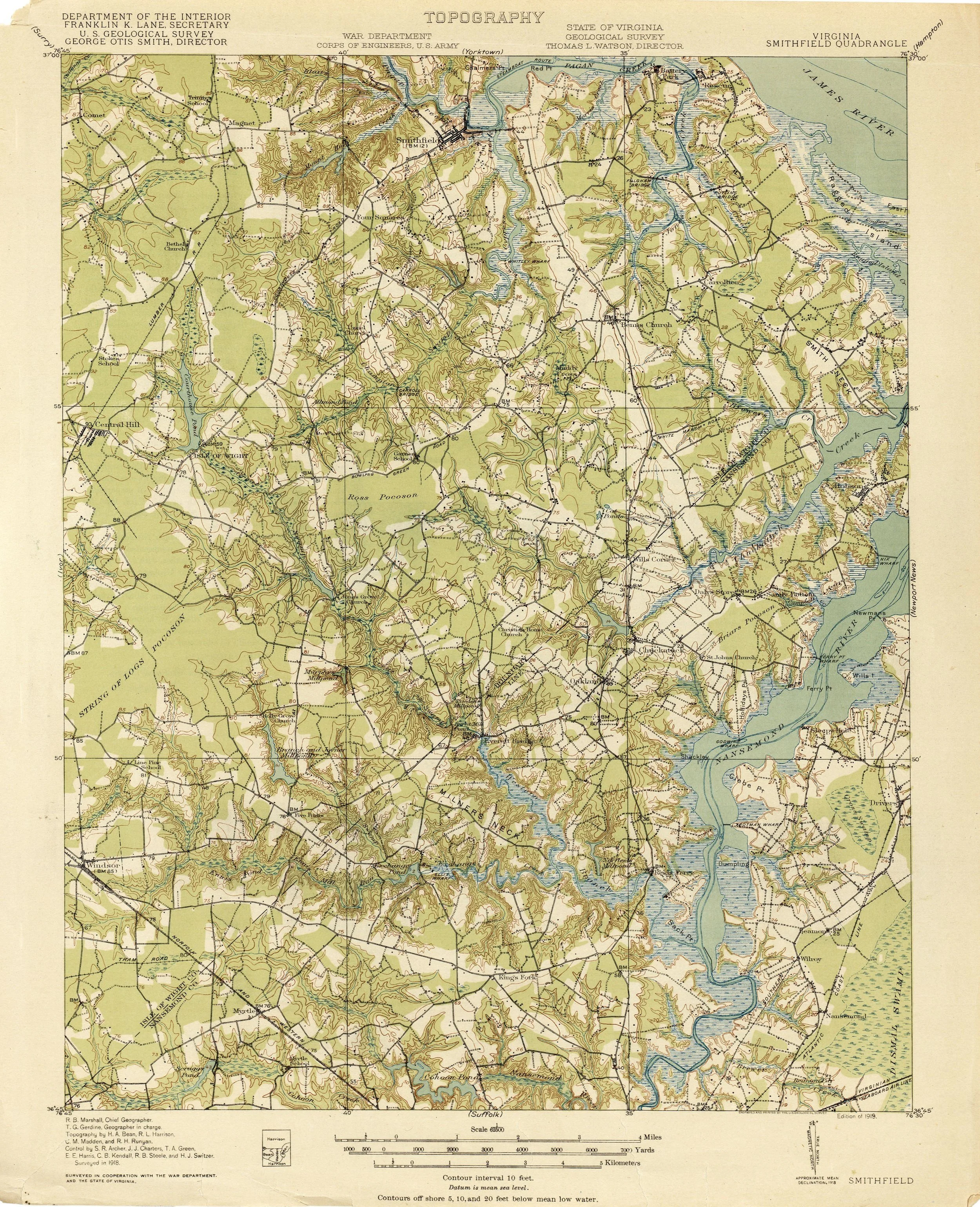 Smithfield Topographic Map 1918