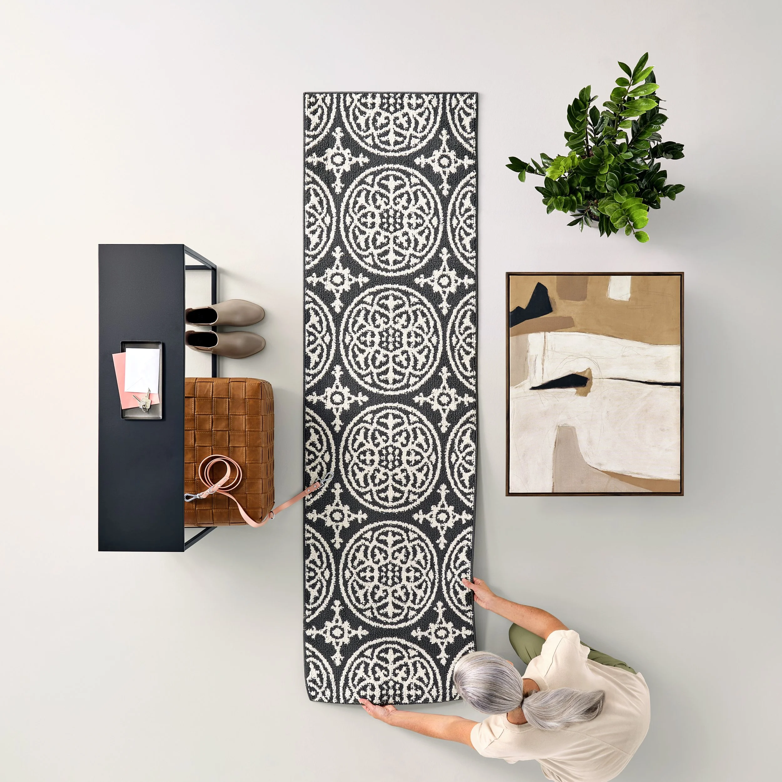 overhead area rug runner