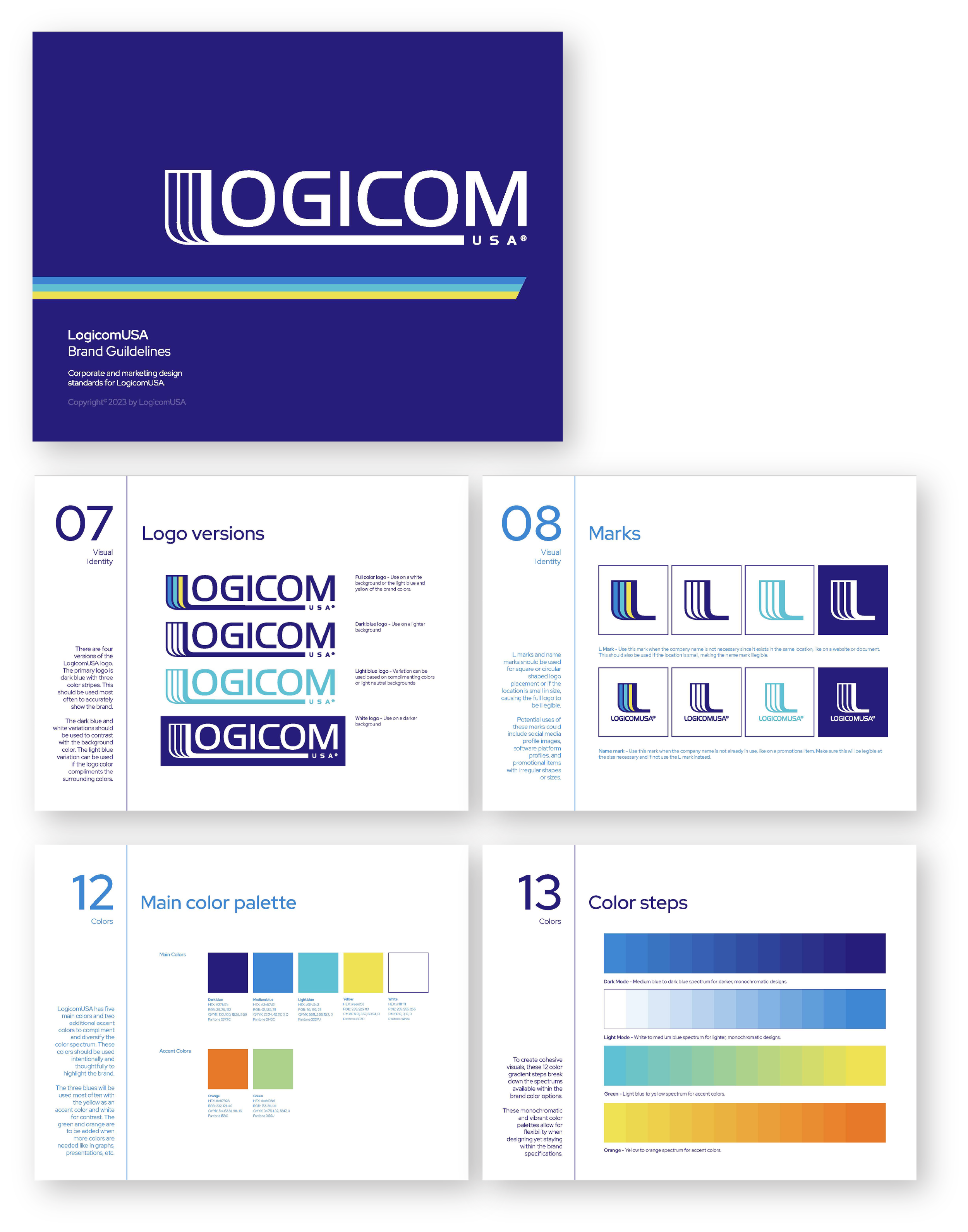 LogicomUSA Brand Identity
Created logo and brand identity based on company values and goals. Developed stand out graphics and logo suite for use across all platforms and channels