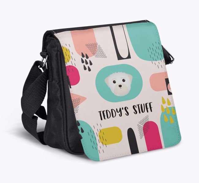 'Abstract Pattern With Dog Icon' - Personalised Dog Walking Bag