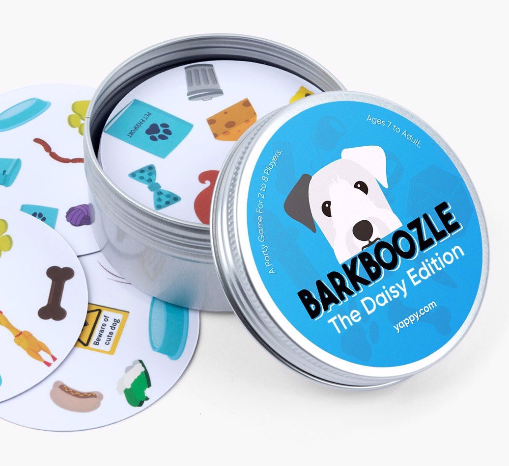 personalised dog game, barkboozle card game, sealyham terrier card game, sealyham terrier game, dog lover gifts