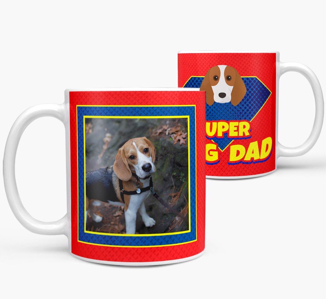super dog dad photo upload mug, personalised photo upload dog mug