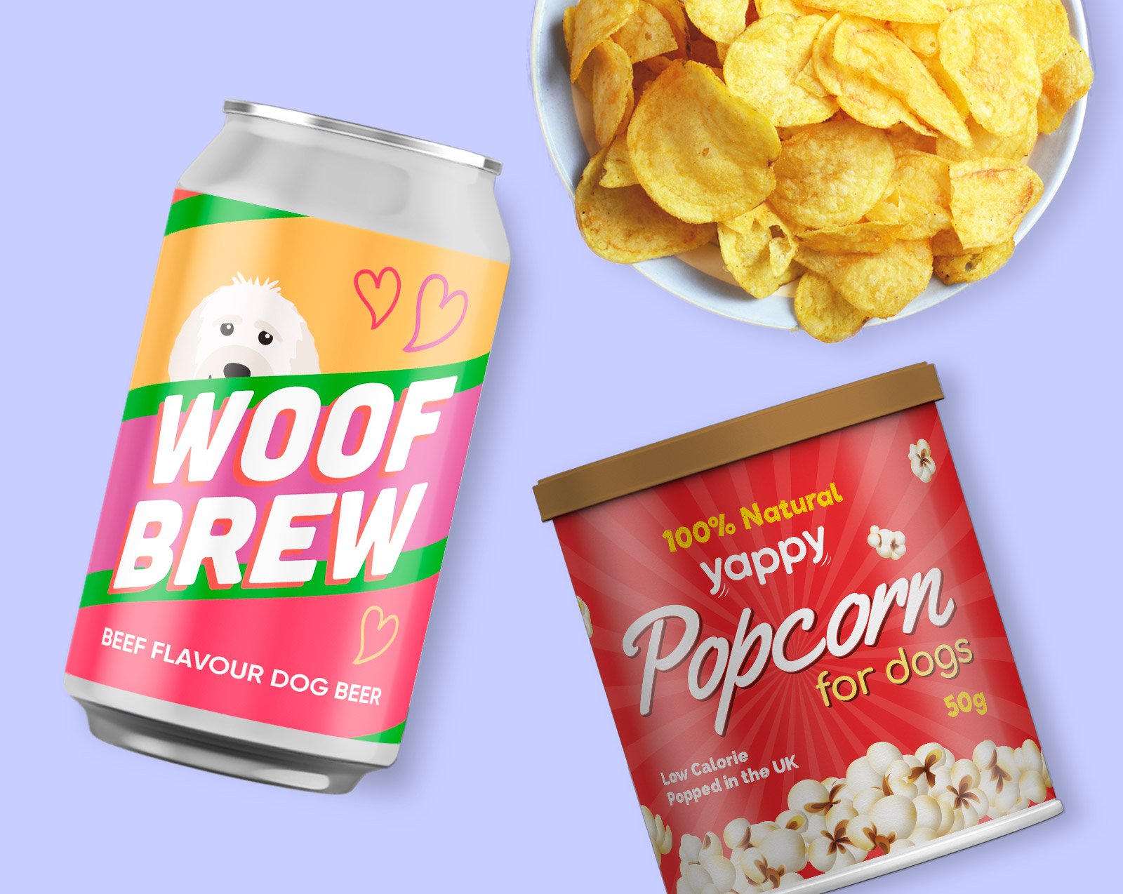 dog treats, yappy dog treats, yappy dog beer, dog beer treat bundle, popcorn for dogs