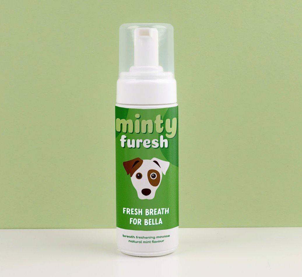 dog breath freshener, yappy dog freshener, dog dental mouse, minty mousse for dogs
