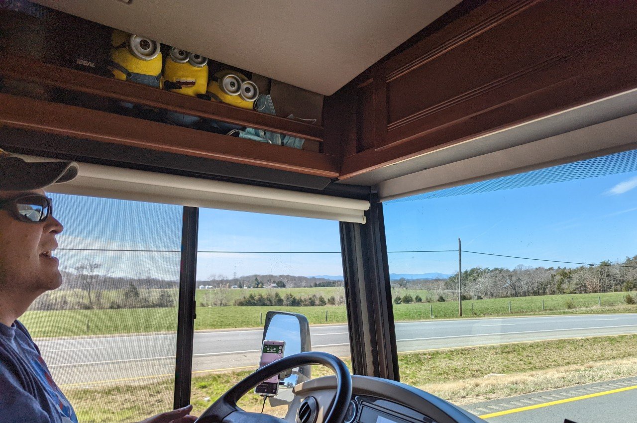 almost immediately upon turning inland from Fredericksburg the landscape changed from coastal cypress and pine forest to rolling hills and farmland. Mike and "the guys" were very happy!