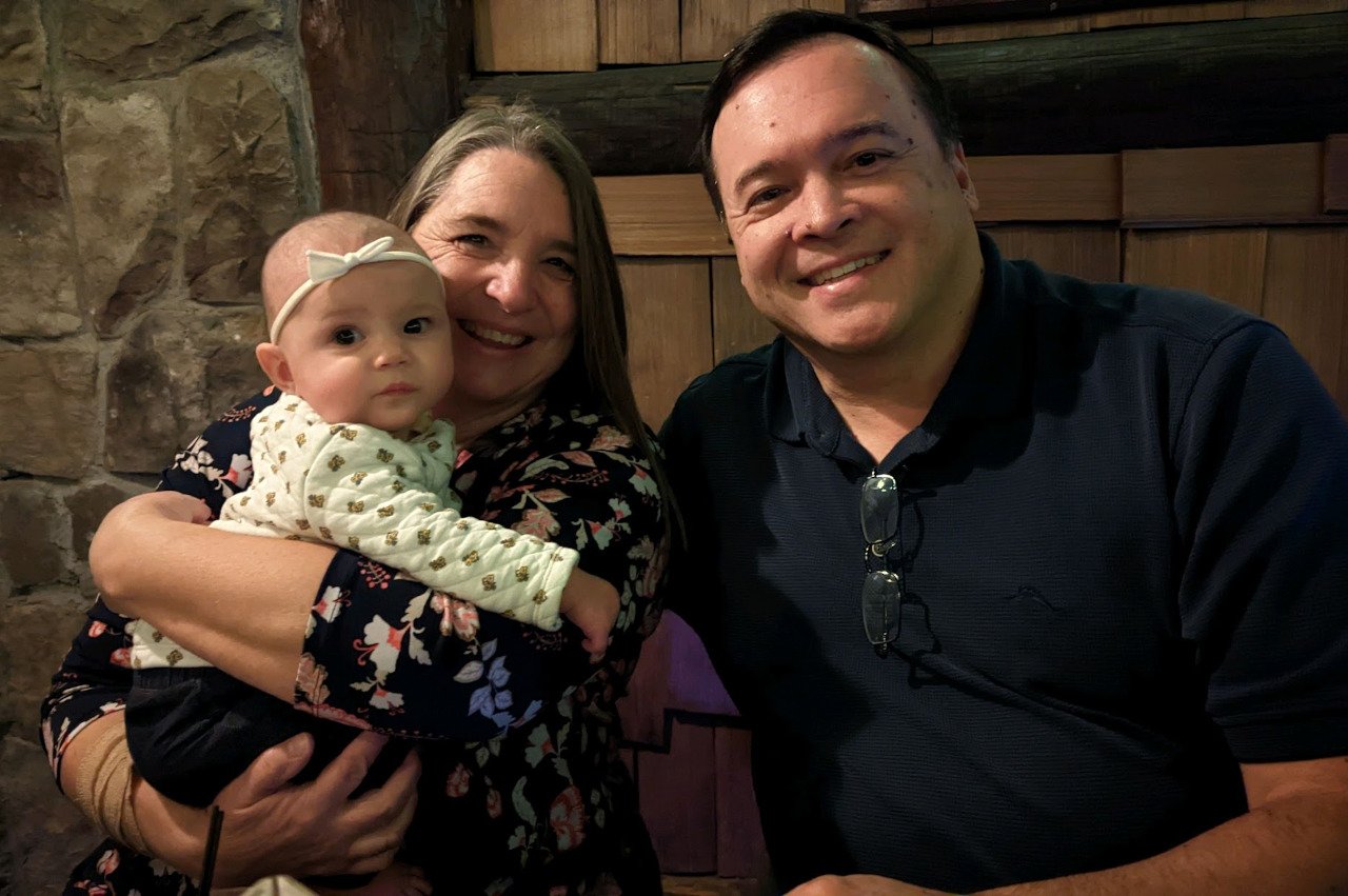 Enjoying dinner at Wolf Lodge Inn