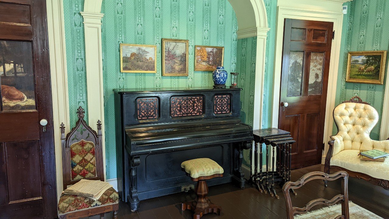 The main parlor was used as a meeting place - music and lively conversation were the preferred entertainment.