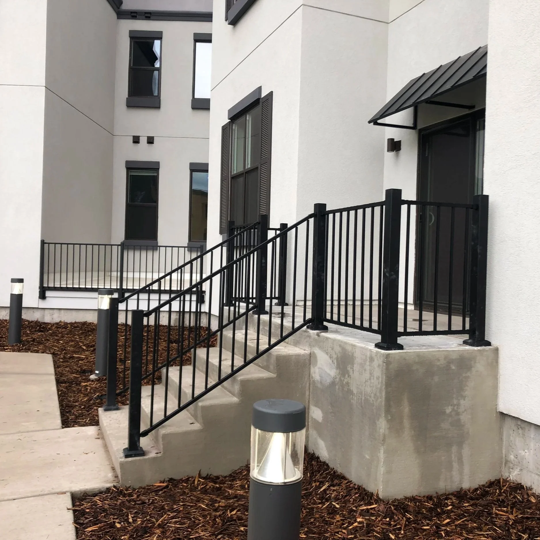 A custom handrail in the Sawmill District, Montana