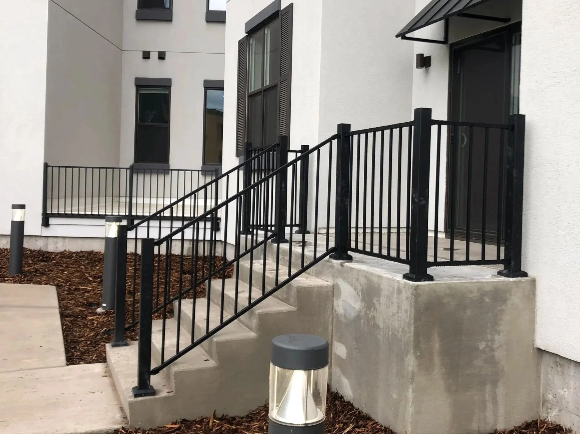 A custom handrail in the Sawmill District
