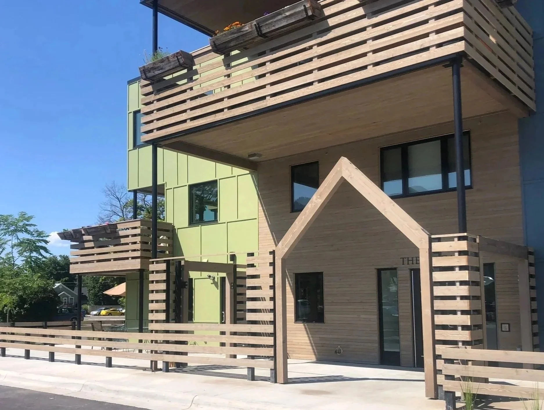 A custom wood fence at a Sr Living Center