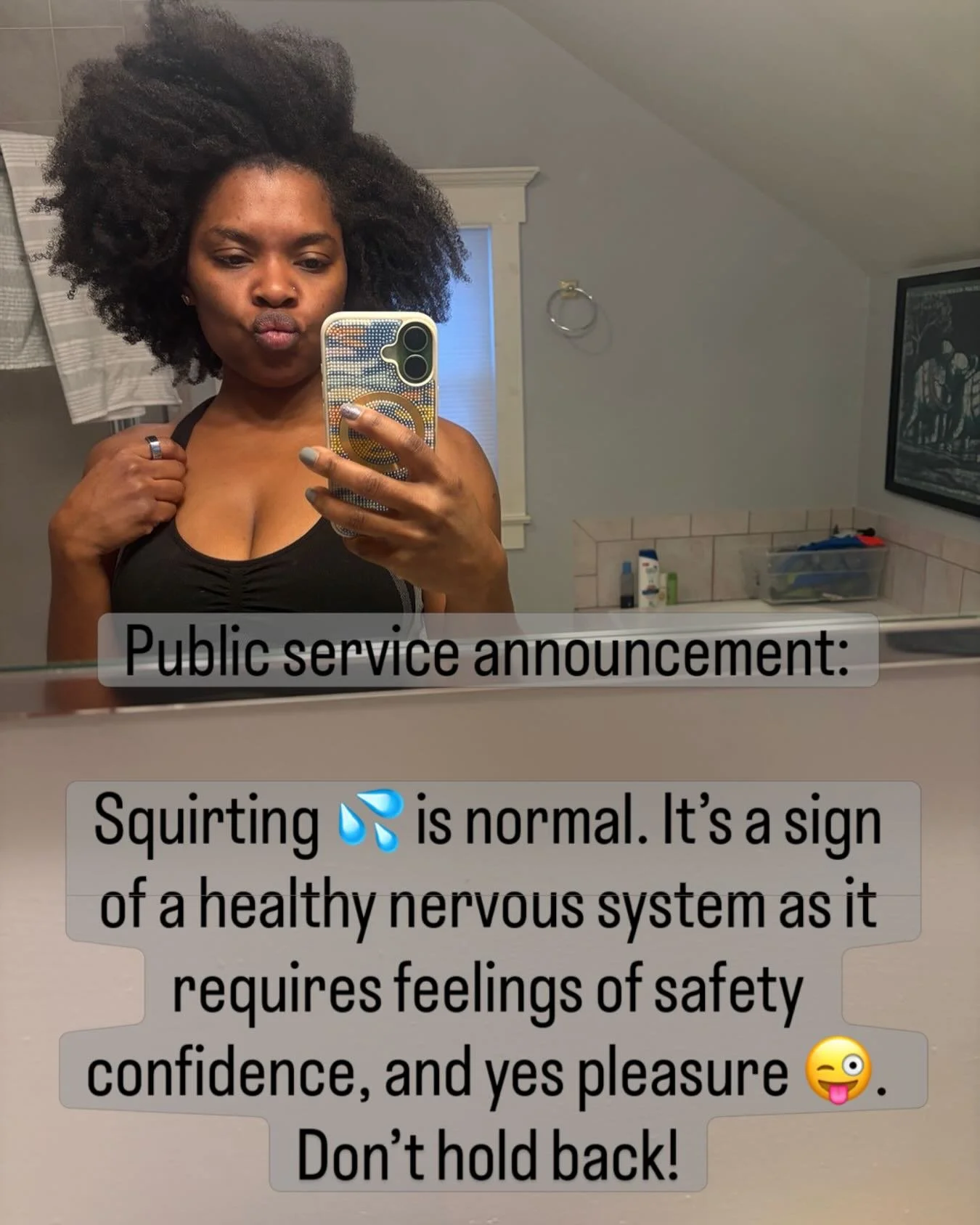 Squirting is normal and don&rsquo;t let anyone tell you otherwise! 

If you&rsquo;re not feeling safe enough, have that talk or find a new somebody 🫢.

No shame, no judgement.

#decolonizeyourbody #womenshealth #wombhealth #wellness #pelvicfloor