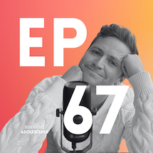 episode 67, host Adam James Cohen with a microphone