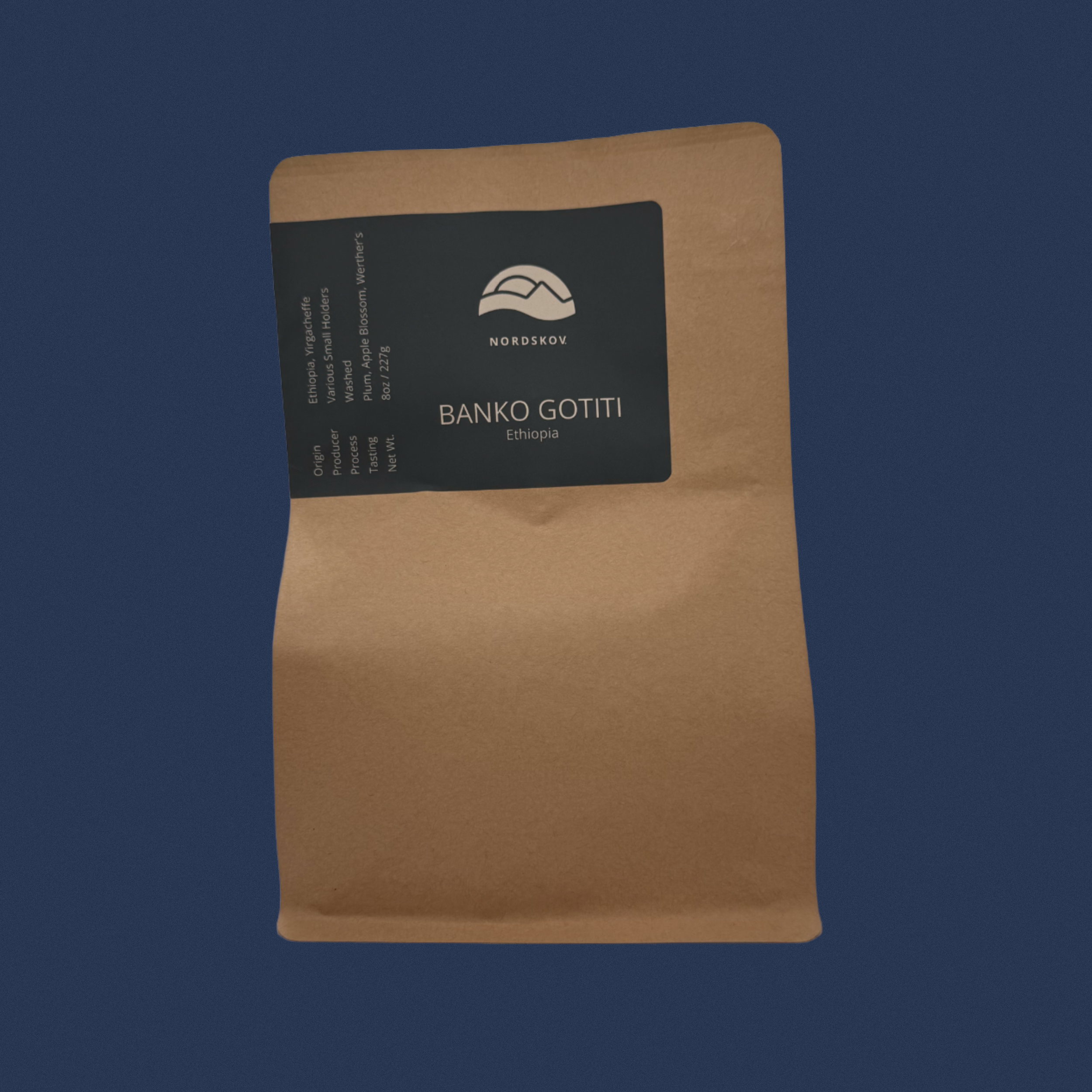 Bag of coffee beans from Ethiopia Gotiti Washed Yirgacheffe