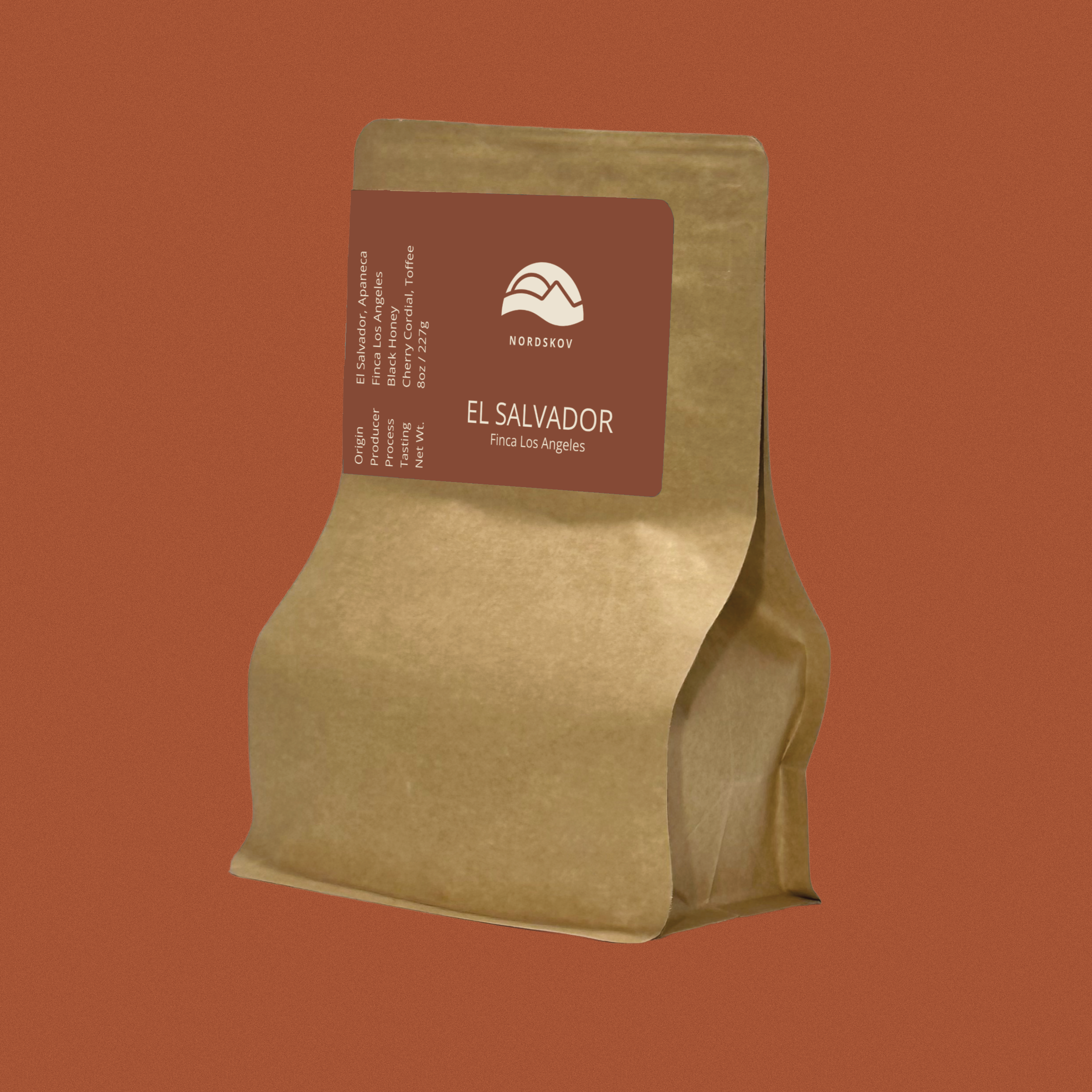El Salvador Finca Los Angeles  bag of coffee beans - side view