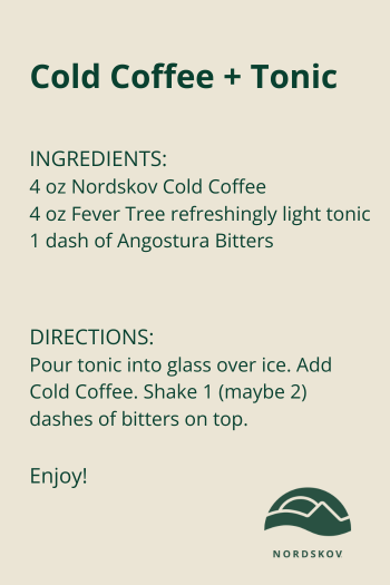 Cold Coffee + Tonic recipe includes ingredients and directions for making it