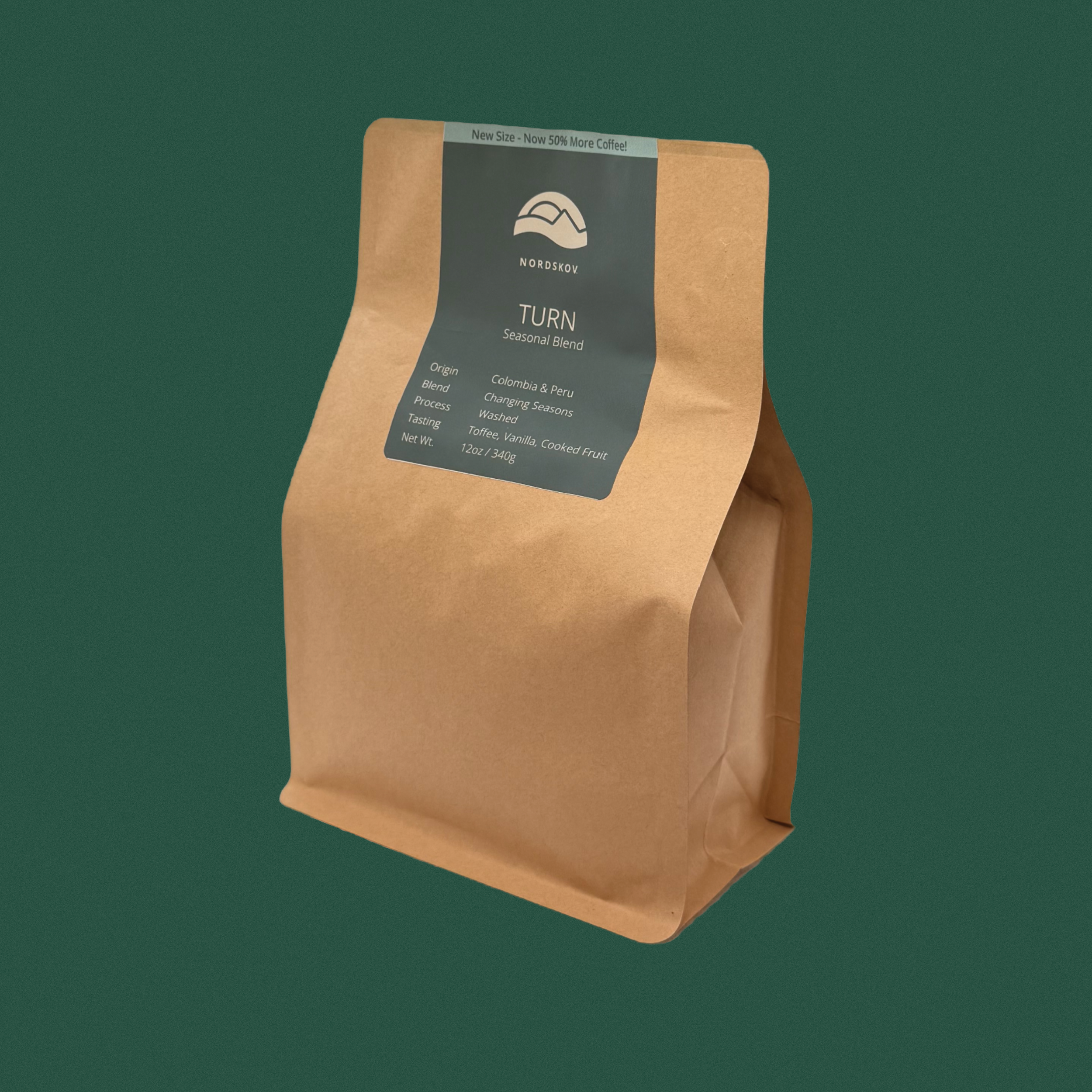 Bag (side view) of Nordskov TURN coffee blend