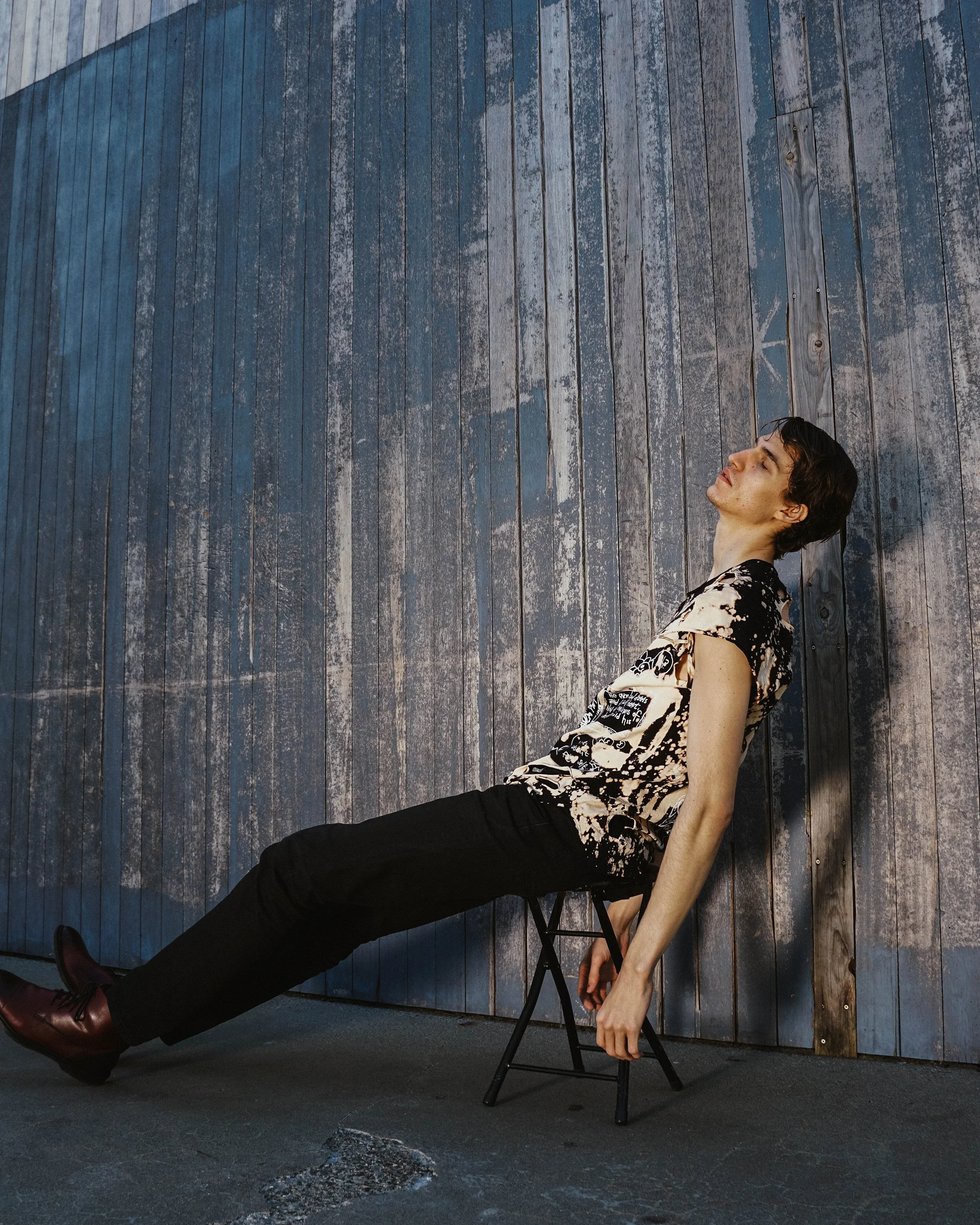 Studio portrait of a fashion model in Copenhagen, captured with professional editorial lighting and styling.