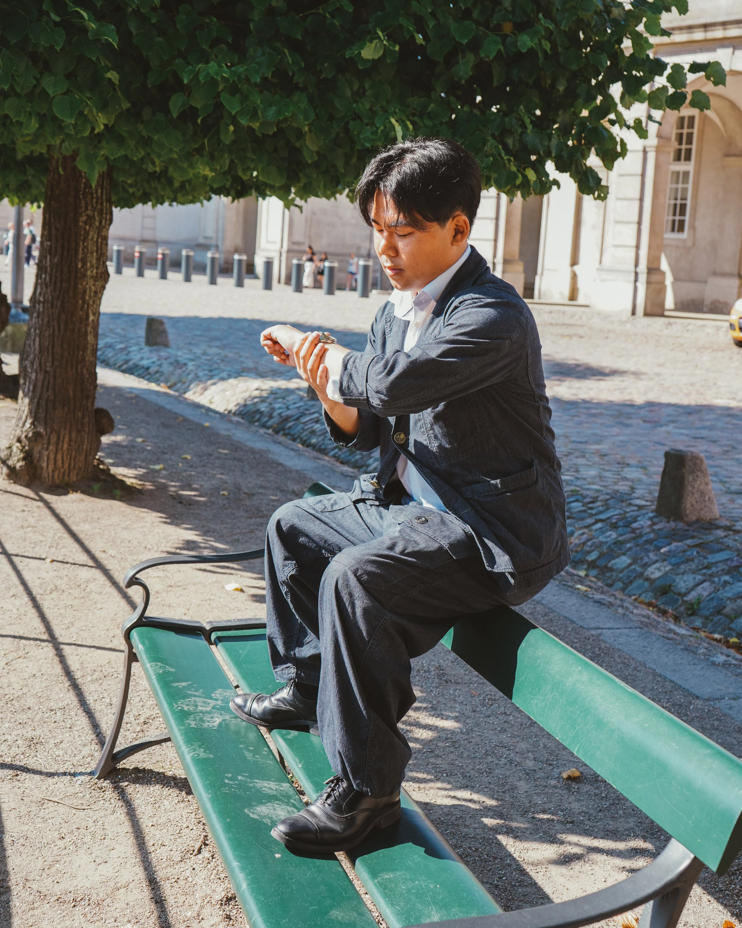Man exploring Copenhagen during a city trip