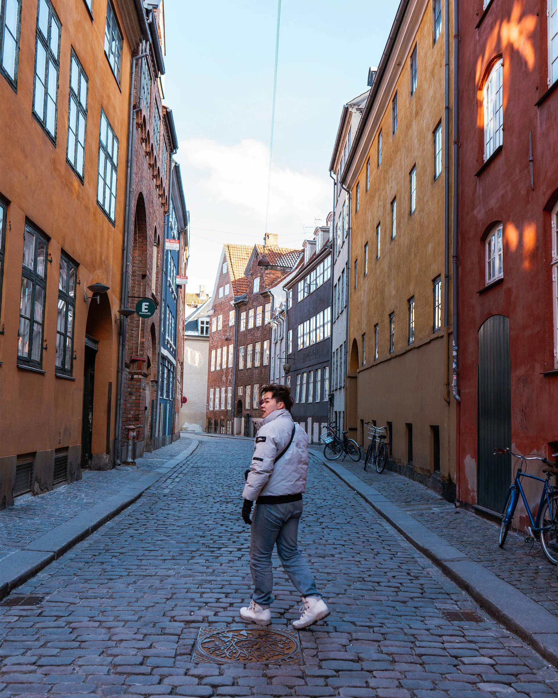 Man travelling in Copenhagen, Denmark