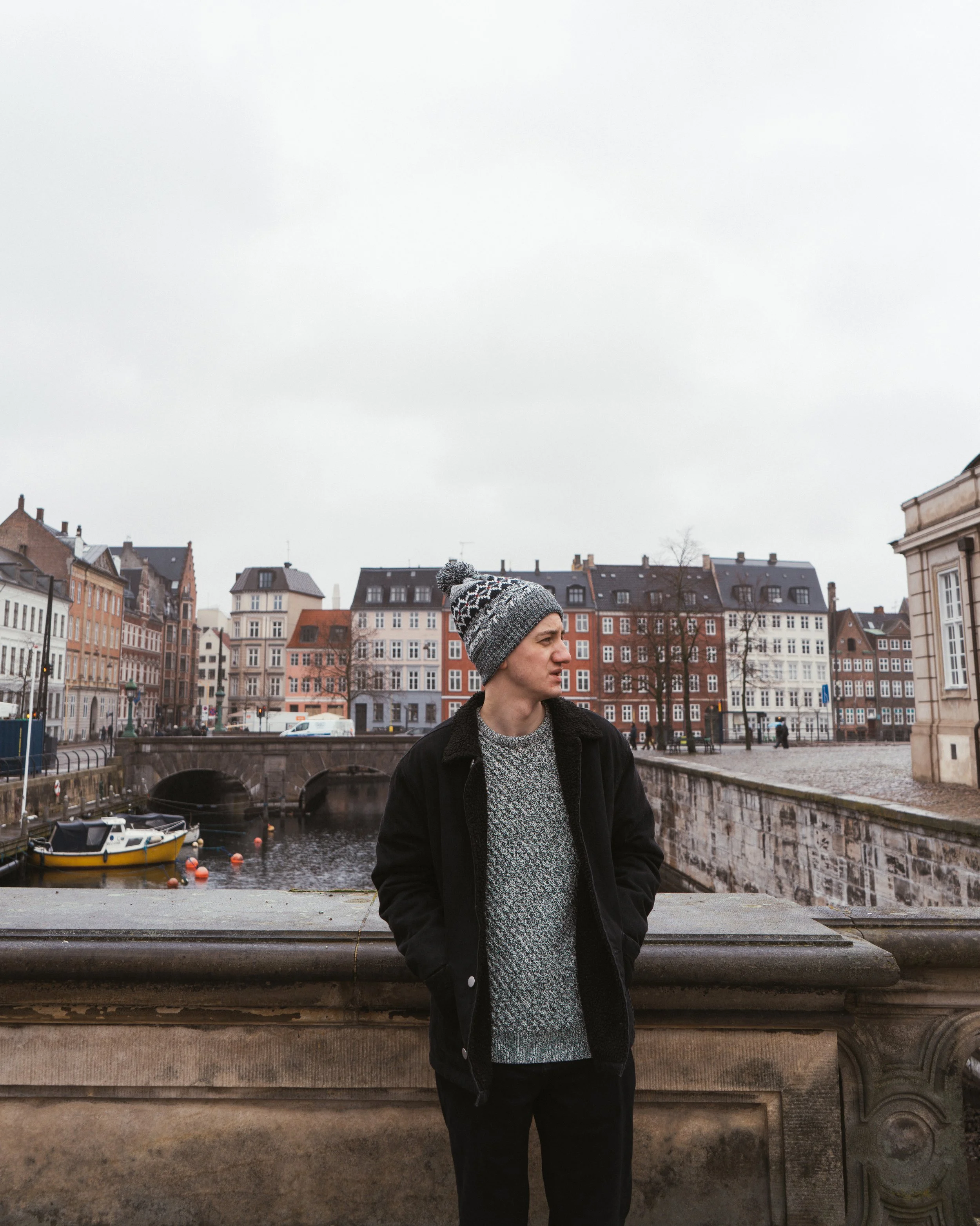 Tourist man walking around Copenhagen