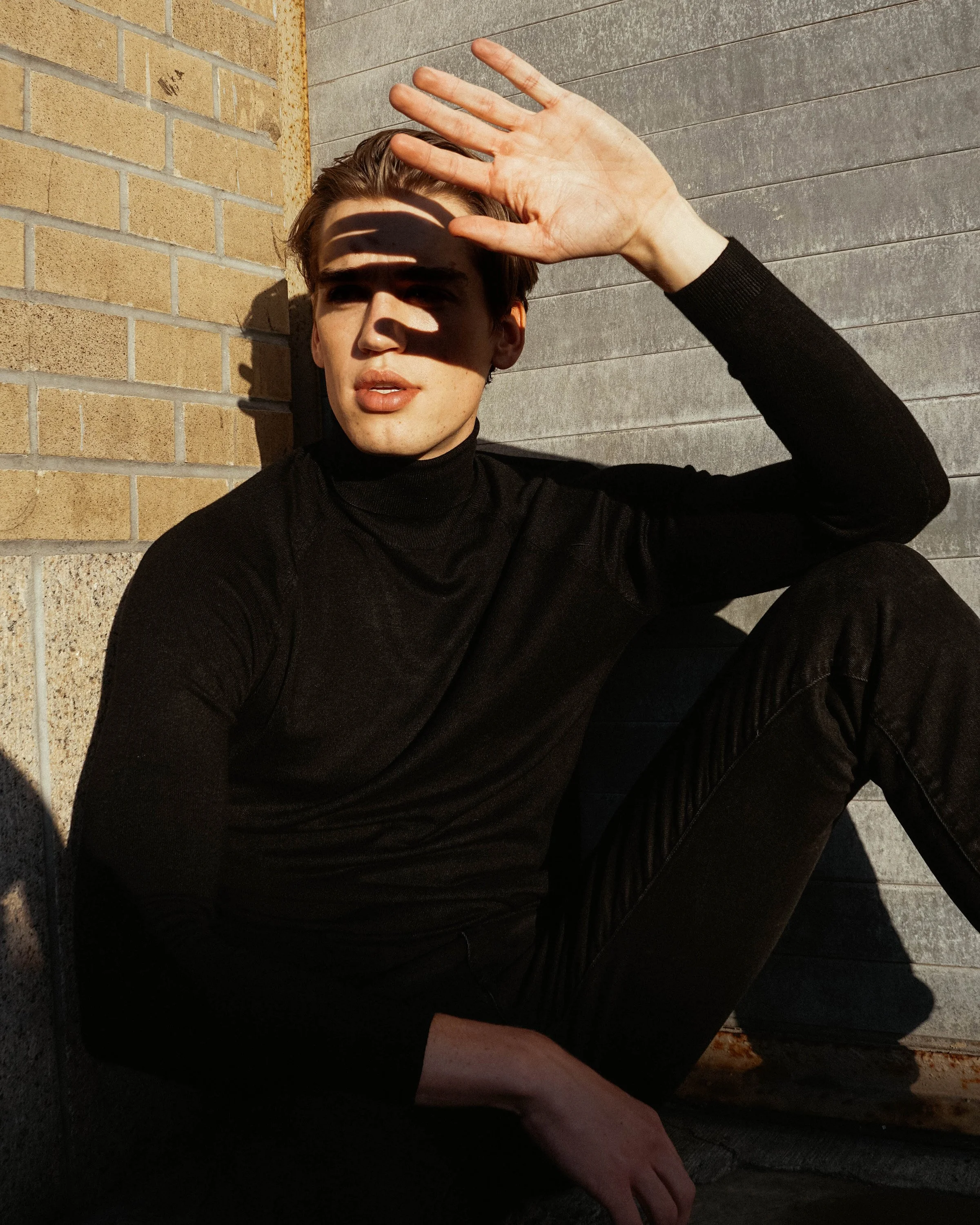 Fashion model photographed on location in Copenhagen, combining editorial styling with lifestyle aesthetics.