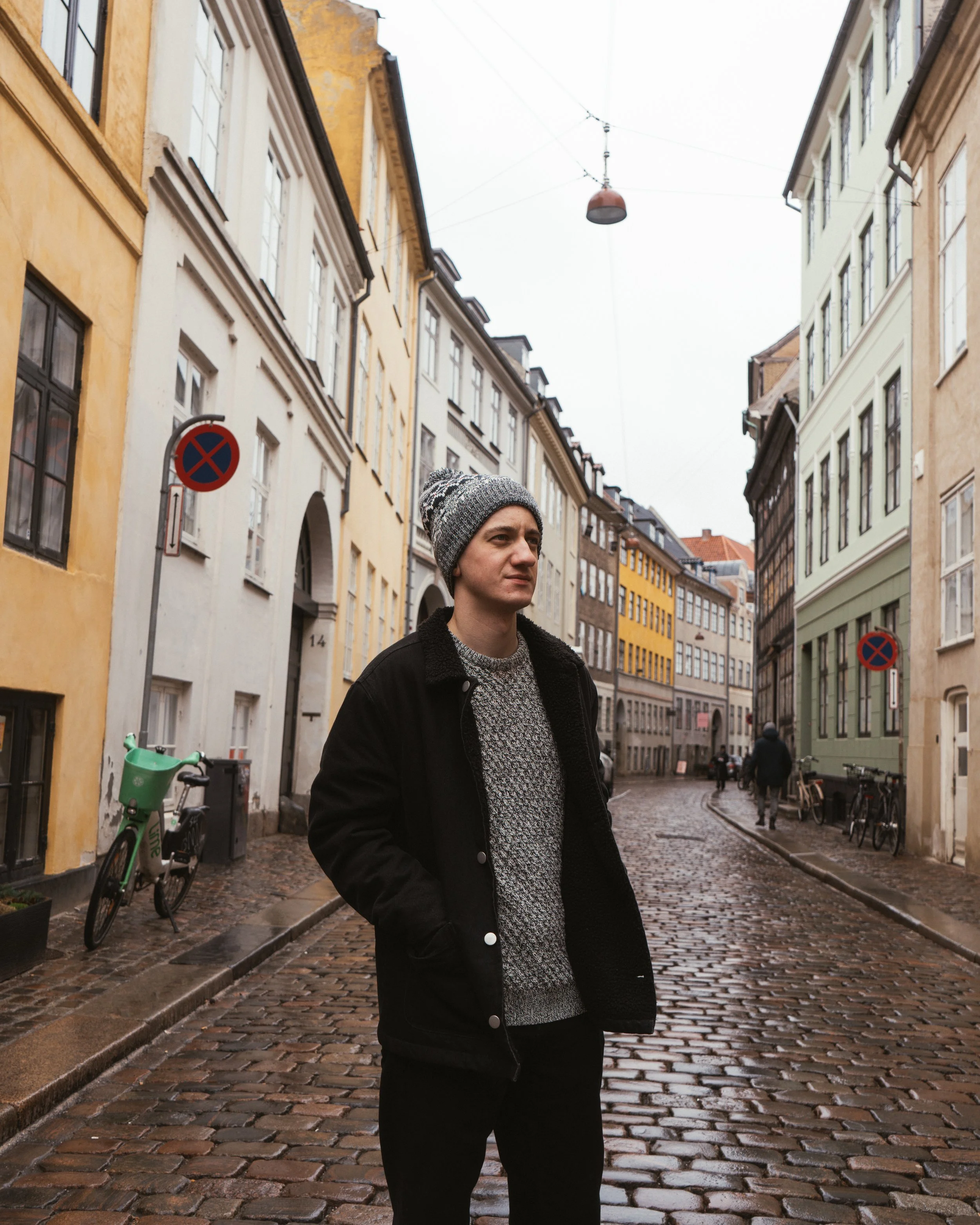 Male visitor exploring Copenhagen city centre