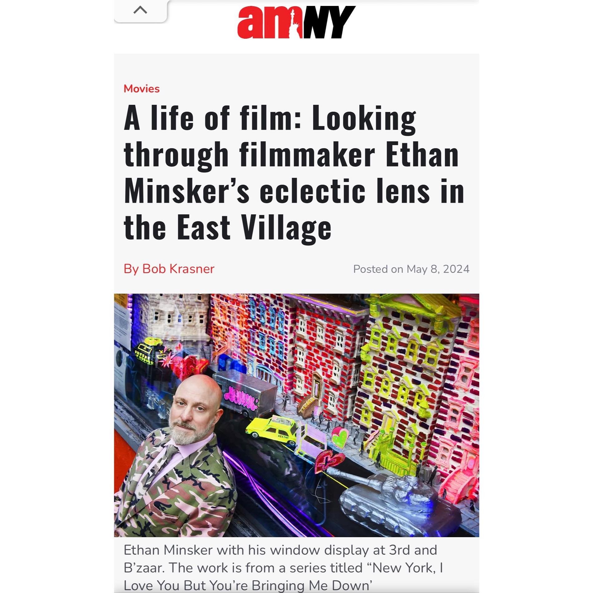 Thanks to @ethanminsker for showing your art @3rdandbzaar during our last market!! 
Head to the link in our stories and on our website to read the full story about Ethan and his fab projects in @amnewyork by @bobkrasner / @bobkrasnertoo 
And go watch
