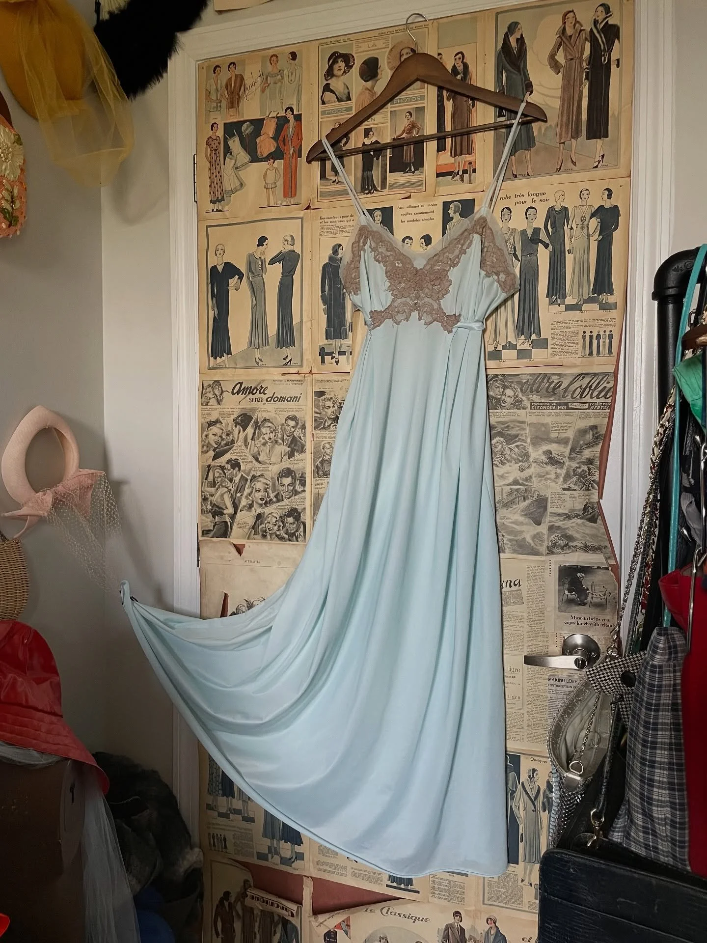 lingerie is IN ❤️&zwj;🔥❄️❤️&zwj;🔥 layer your favorite silky number over a turtleneck, tights, or under a long jacket this season ✨ @wildstrawberriesvintage has got the goods&mdash;visit her in-shop today 1-7PM for new vintage pieces and (hot take) 