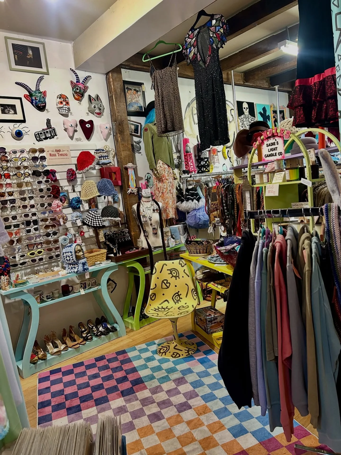 Sip + Shop with us today @3rdandbzaar ❤️&zwj;🔥 Jackets, sweaters, accessories, and more are restocked and ready to be taken to new homes 💫 Candles are on sale, too &mdash; see you all 12-7PM 🥰 @rosethread.nyc is running the show xxoo