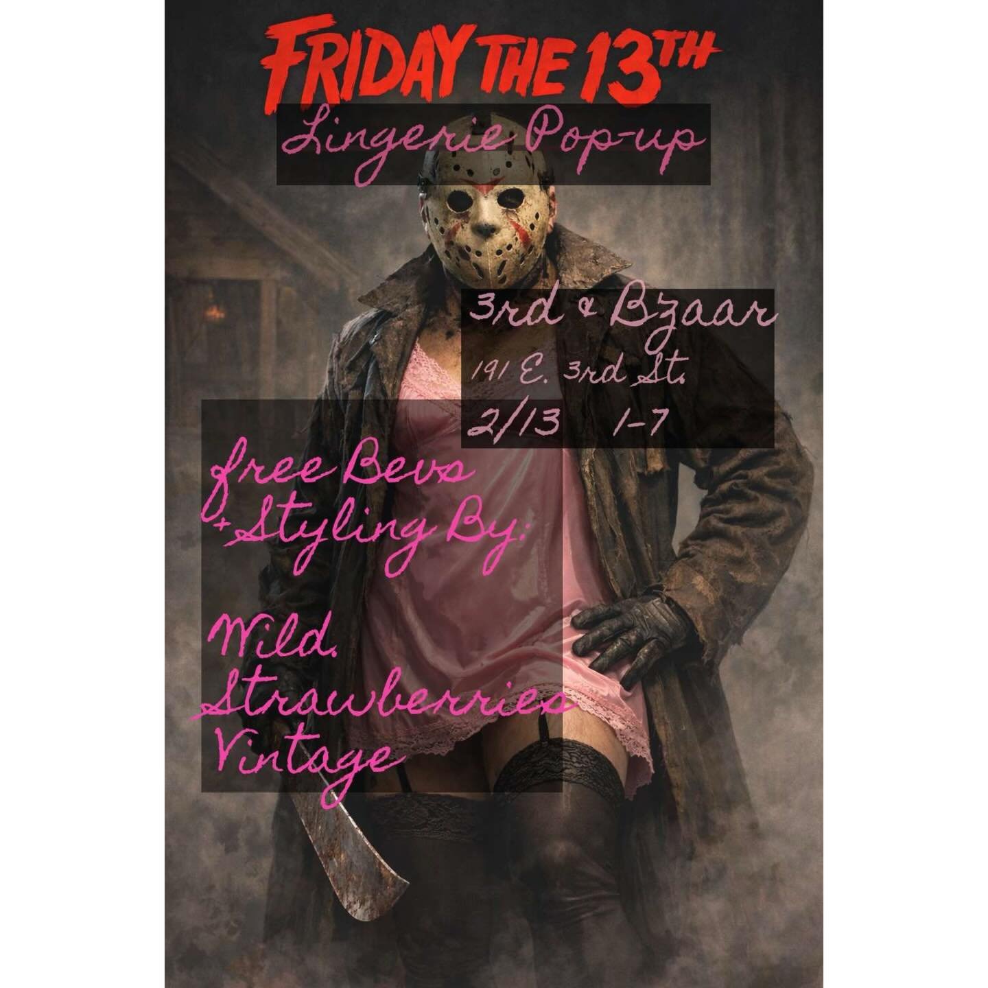 Happening now! Swing on by @3rdandbzaar to hang with @wildstrawberriesvintage &amp; treat yourself 🖤