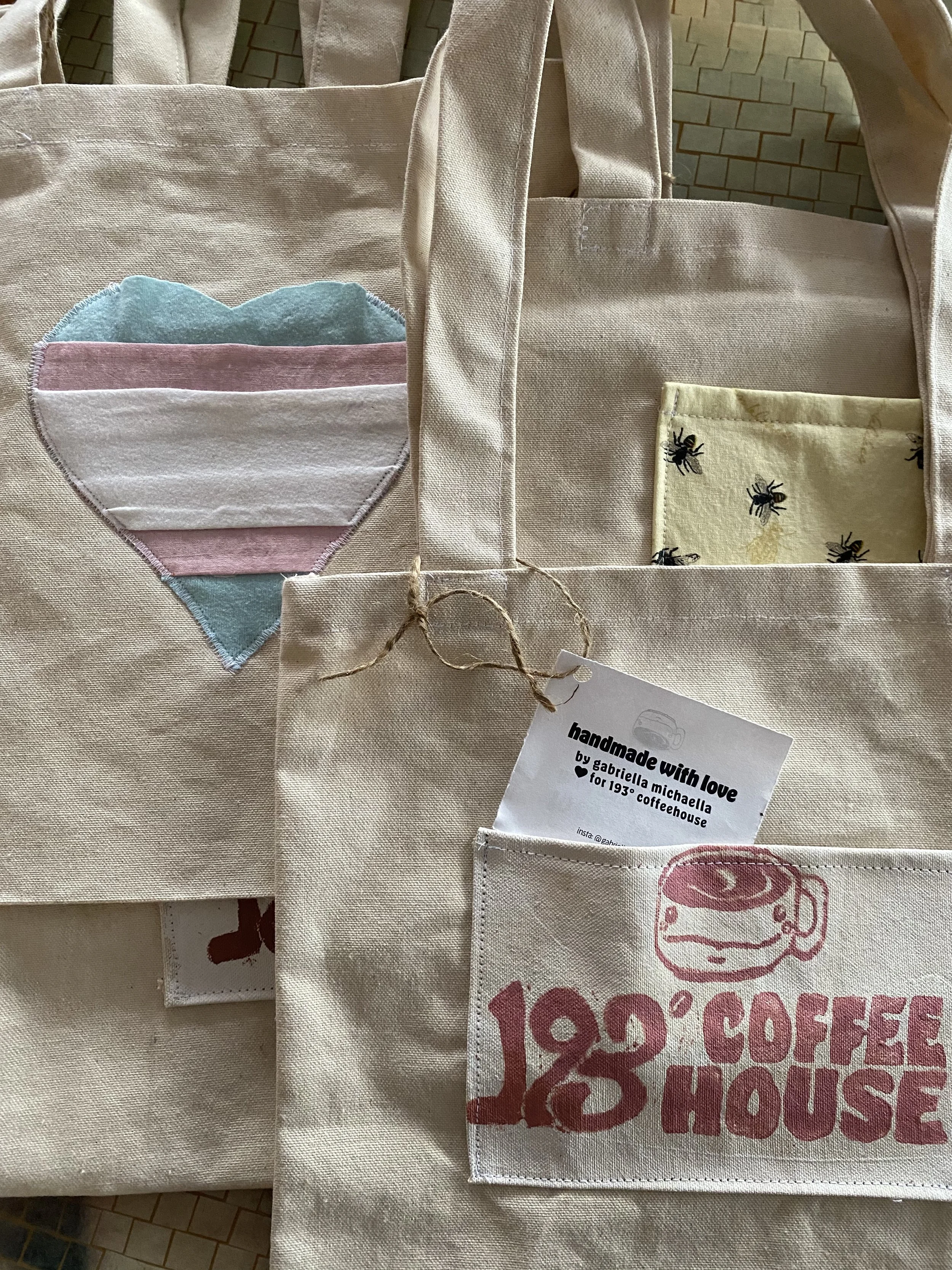 The most challenging part of this project was getting the linocuts to transfer the paint onto the pockets. I wanted to use only materials I already had to be as sustainable as possible, so the acrylic paint/fabric medium mix I was using was too thin 