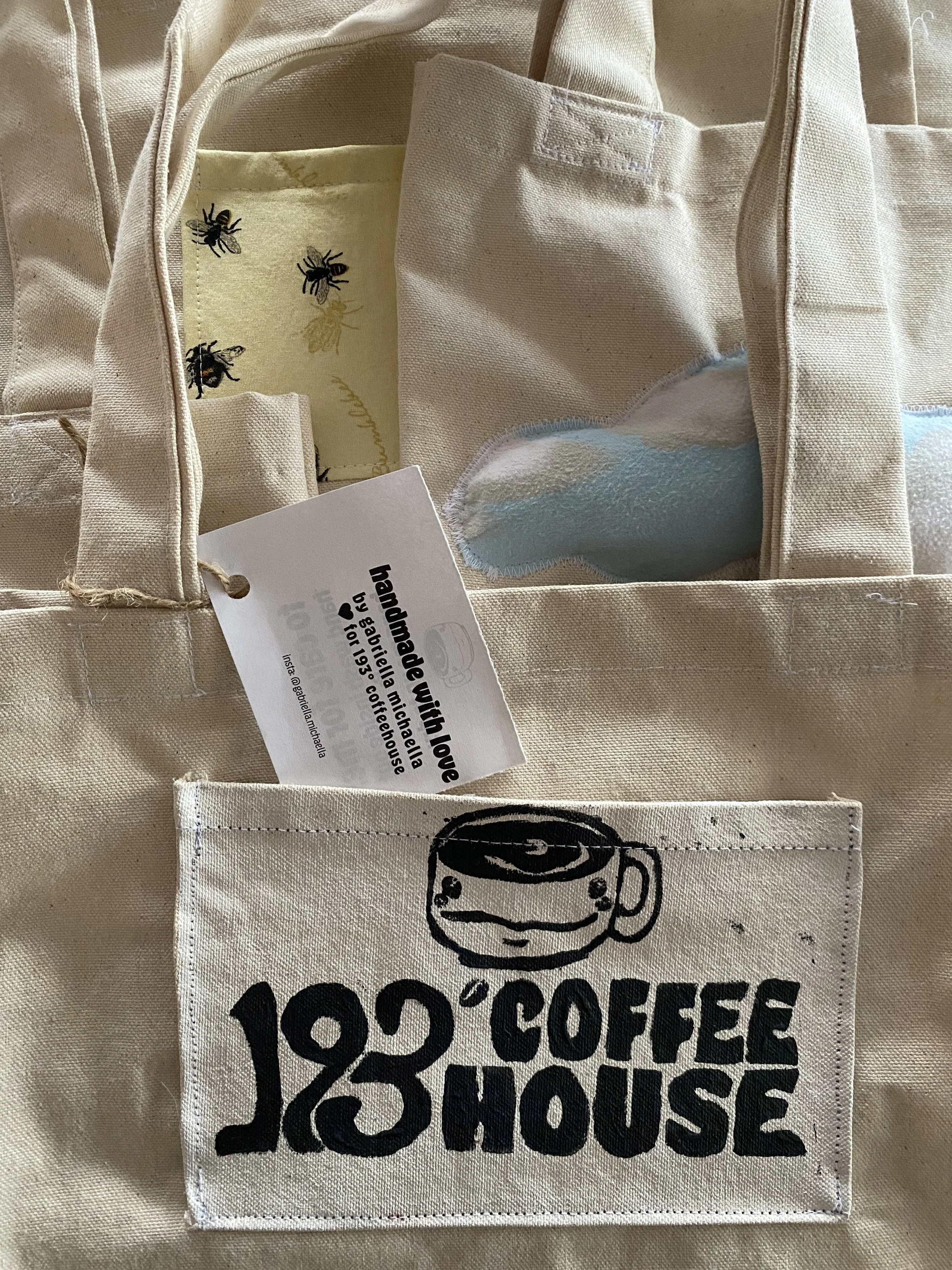 After many hours of sewing, printing, and painting, the bags were complete and I was able to raise nearly $200 for the co-op.