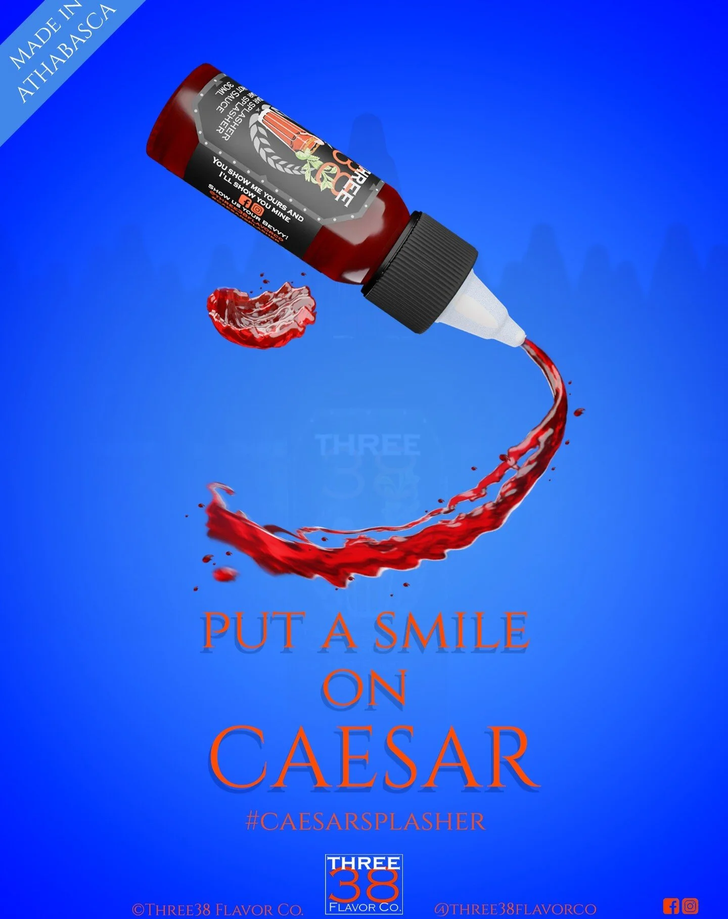 Make your Caesar smile with Three38 Caesar Splasher. Available now at your favorite Alberta Liquor Stores Including @evergreencoopliquor @wineandbeyond @rockymountainliquor just to name a few. And goes great with @clamato @waltercaesar @singerscaesar