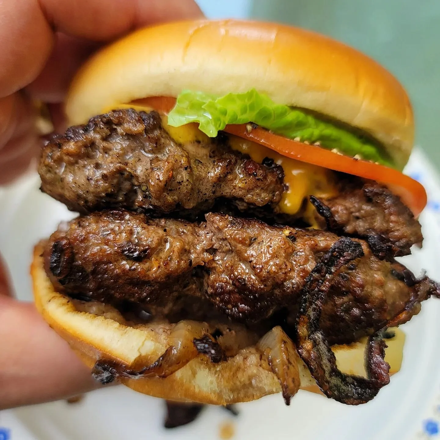 You may not see it, but Three38 Habanero is in there! Spicy x2burger anyone?

#burger #doubleburger #habanero #foodporn #brioche #beef #smashburger #onionburger