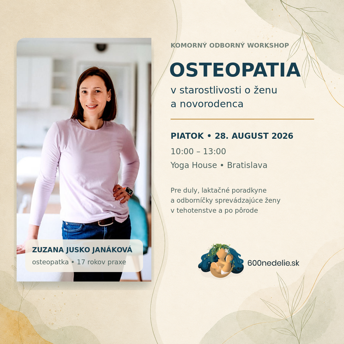EVENT : Osteopatia v podpore dojčenia a starostlivosti o mamu a novorodenca