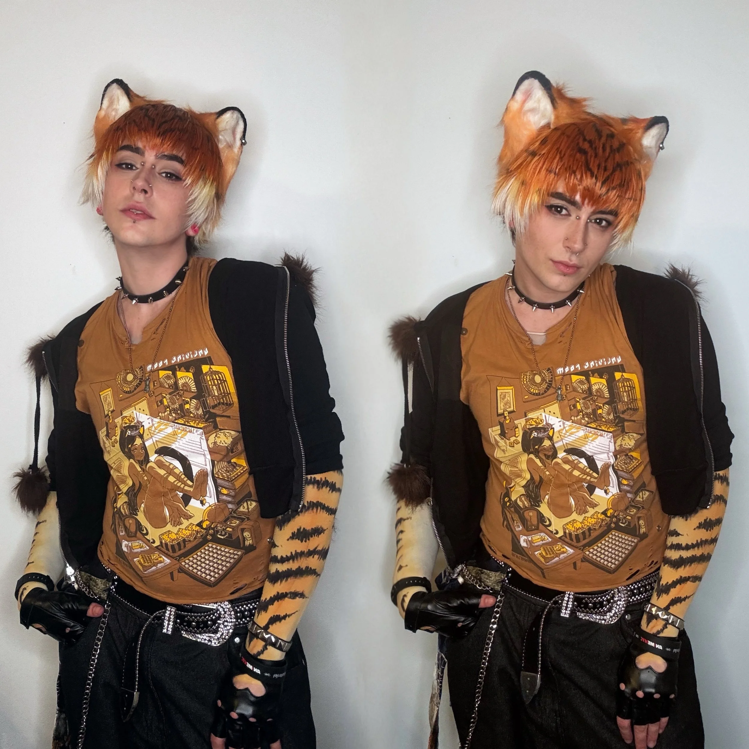 Here&rsquo;s another OC project i decided to put together last minute for a local v-tuber con! 🐅 
After finishing my last tiger wig i&rsquo;ve been stuck thinking what I would&rsquo;ve done differently, so i re-made a short version of the same wig t
