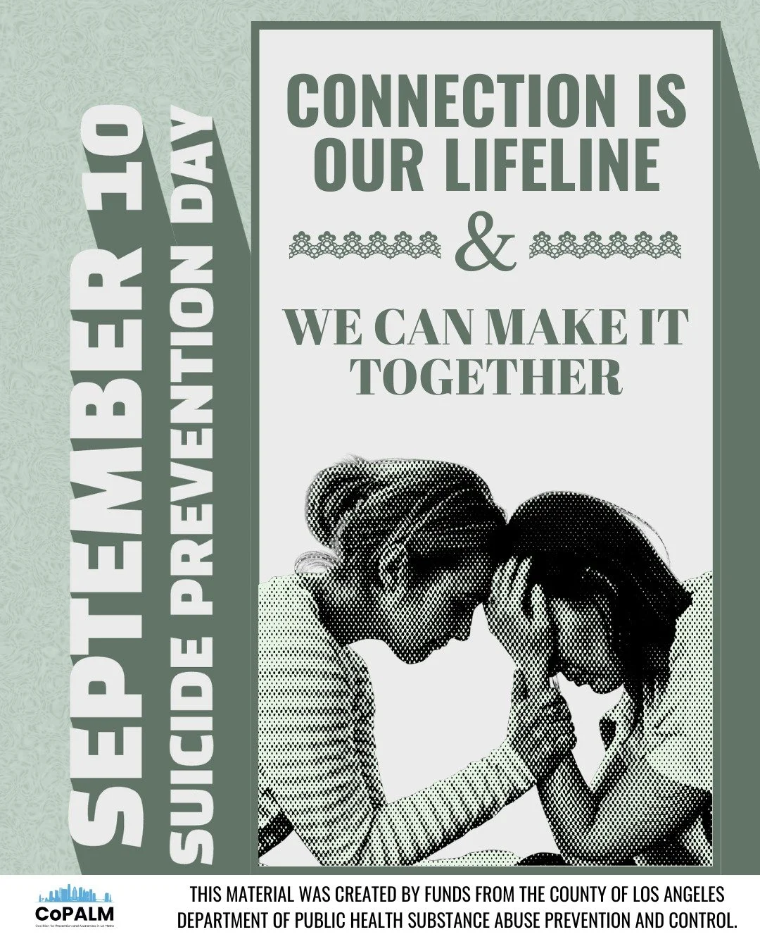 September 10 was Suicide Prevention Day, we're sending a message of hope and solidarity to everyone who might be struggling. Remember, you are not alone, and your life has immense value. 

We are sending the message that connection is our lifeline an