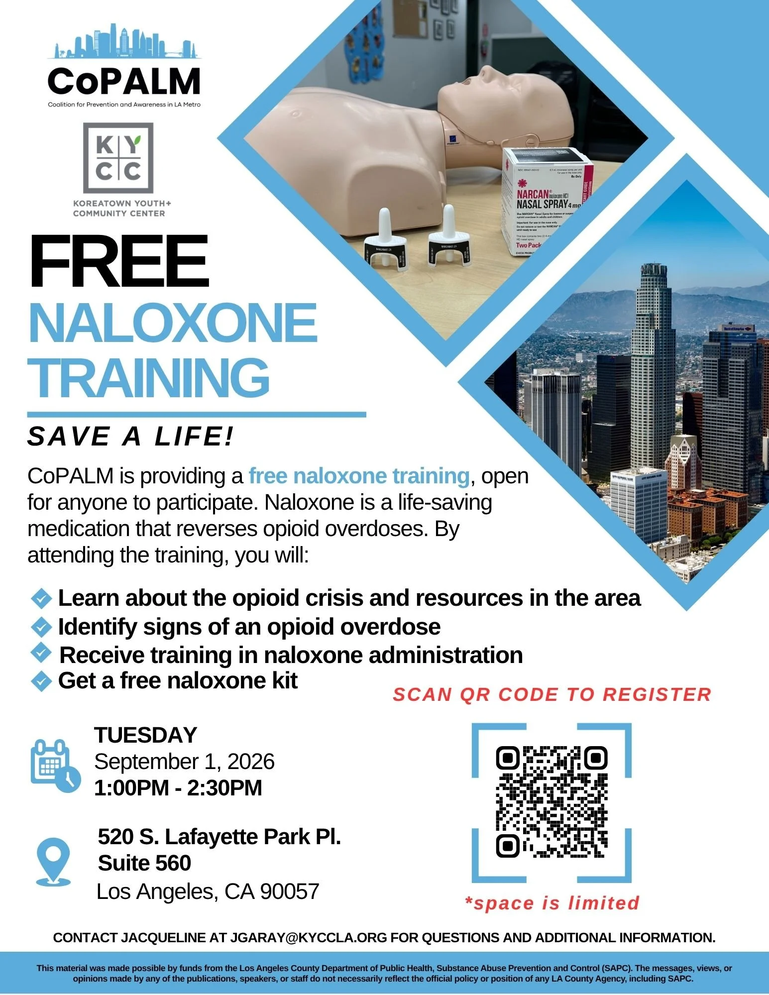 CoPALM is providing a free naloxone training, open for anyone to participate. Naloxone is a life-saving medication that reverses opioid overdoses. 

After the training stick around for our CoPALM's open house! 

#Narcan#Noloxonetraining#CoPALM#Openho