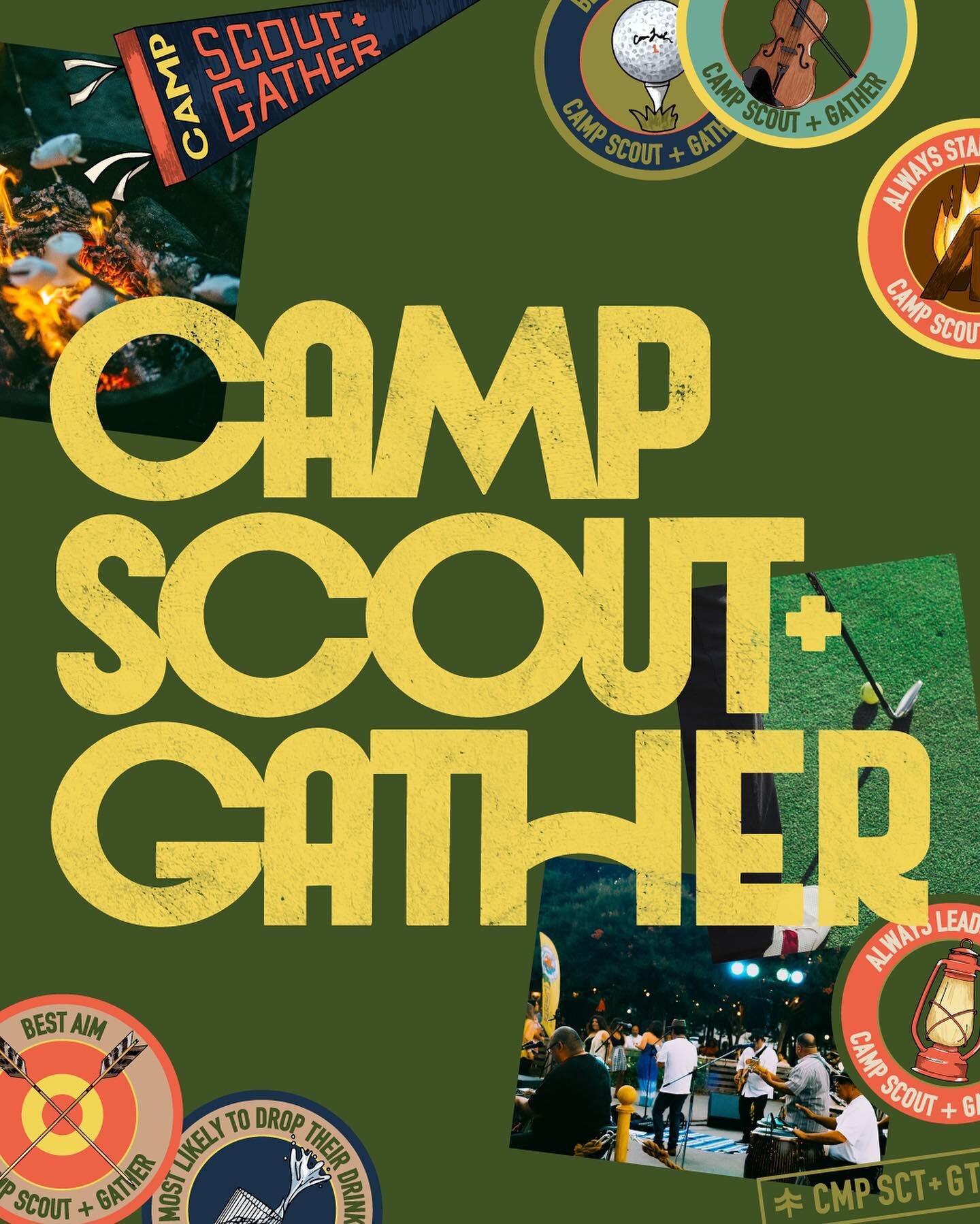 About time I introduce my biggest branding project to date! Camp Scout + Gather 🌲🌼🔥

CS+G is a campus in Columbia Falls, MT, offering mini golf, a mercantile, food and drink, concerts and events. This project included branding, signage, a website,