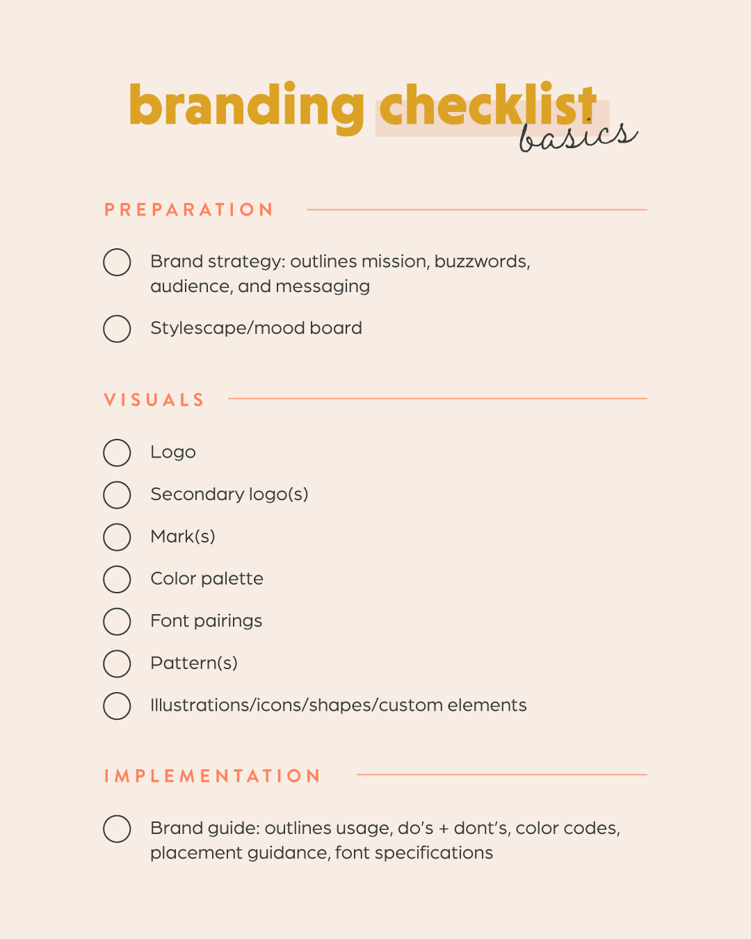 The Complete Branding Checklist — Design by JRS