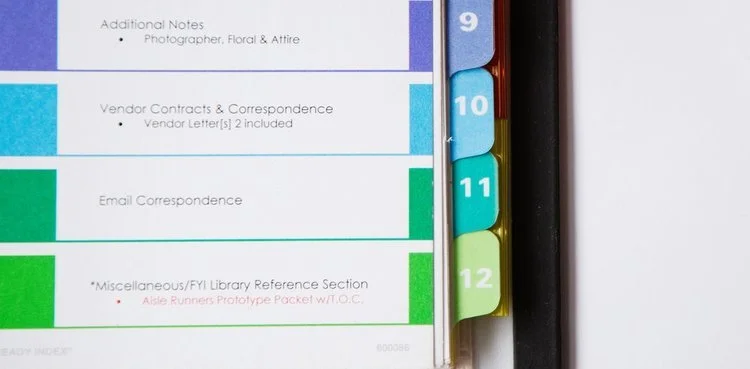 Complimentary Wedding Binder