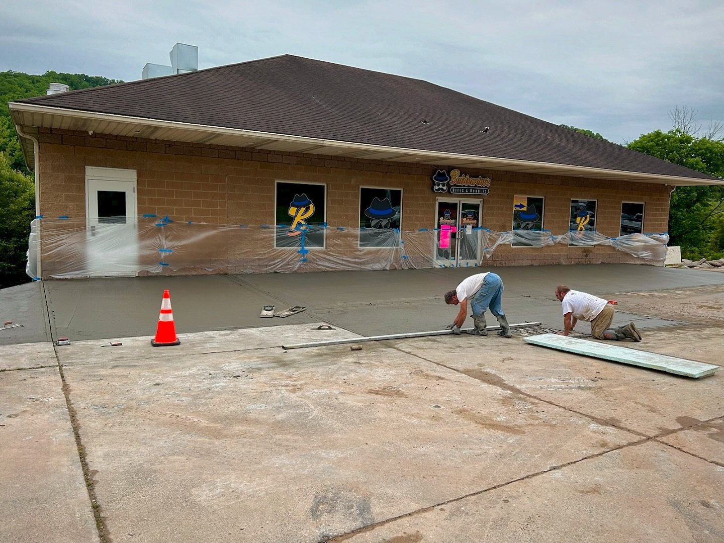 Our sidewalk is moving along great! All of the parking spaces in the front will now be handicapped accessible and there are no tripping hazards anymore.