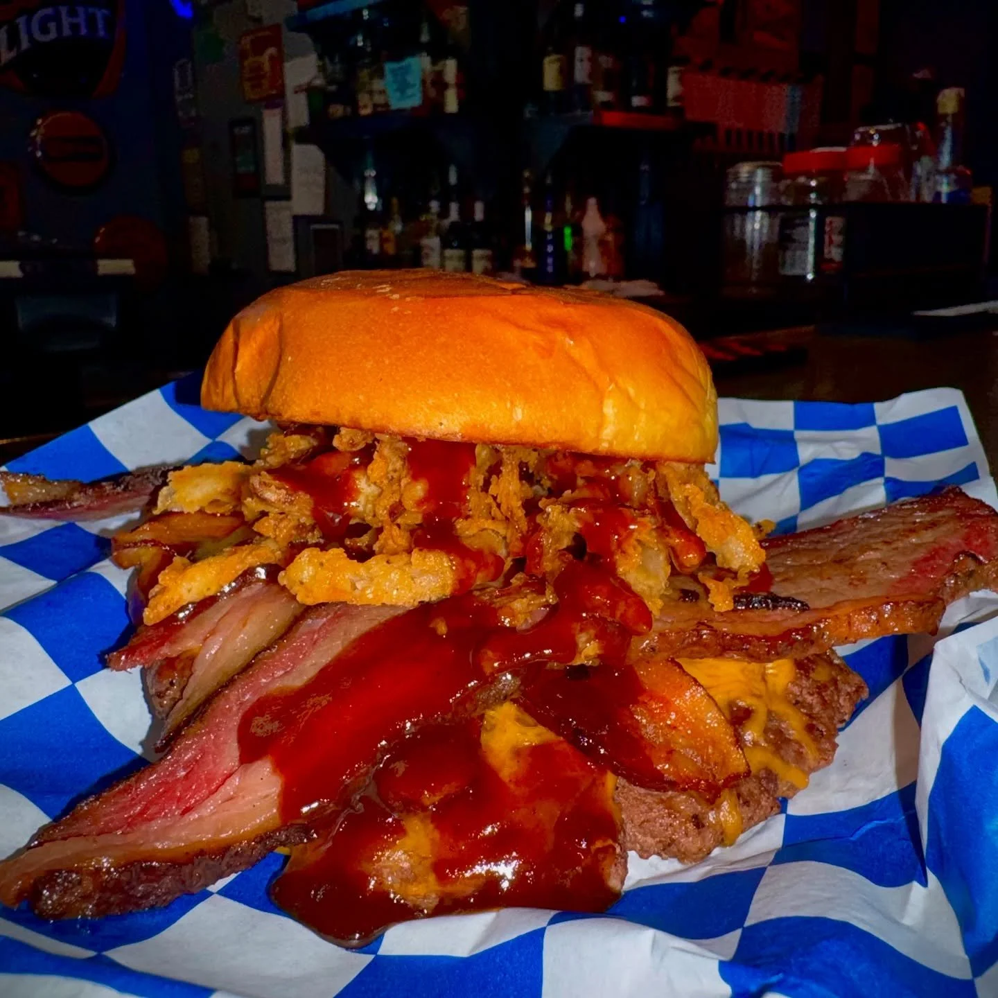🔥 BURGER OF THE MONTH 🔥

BUB&rsquo;S BRISKET BURGER 🤤

1/2 Pound Burger with Smoked Brisket, Crispy Onion Straws, Bacon, Cheddar Cheese, &amp; Apple Butter Bourbon BBQ Sauce | $16

We promise you&rsquo;ll be full after taking on this beast&hellip;
