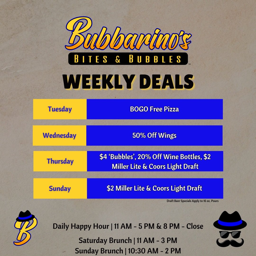 We would like to apologize&hellip;

We have overwhelmed you all with so many deals to pick from through the week! There&rsquo;s always a deal to take advantage of here at Bub&rsquo;s. Stop by and see us! 😎

SATURDAY BRUNCH STARTS THIS WEEK! 🔥

📍 3