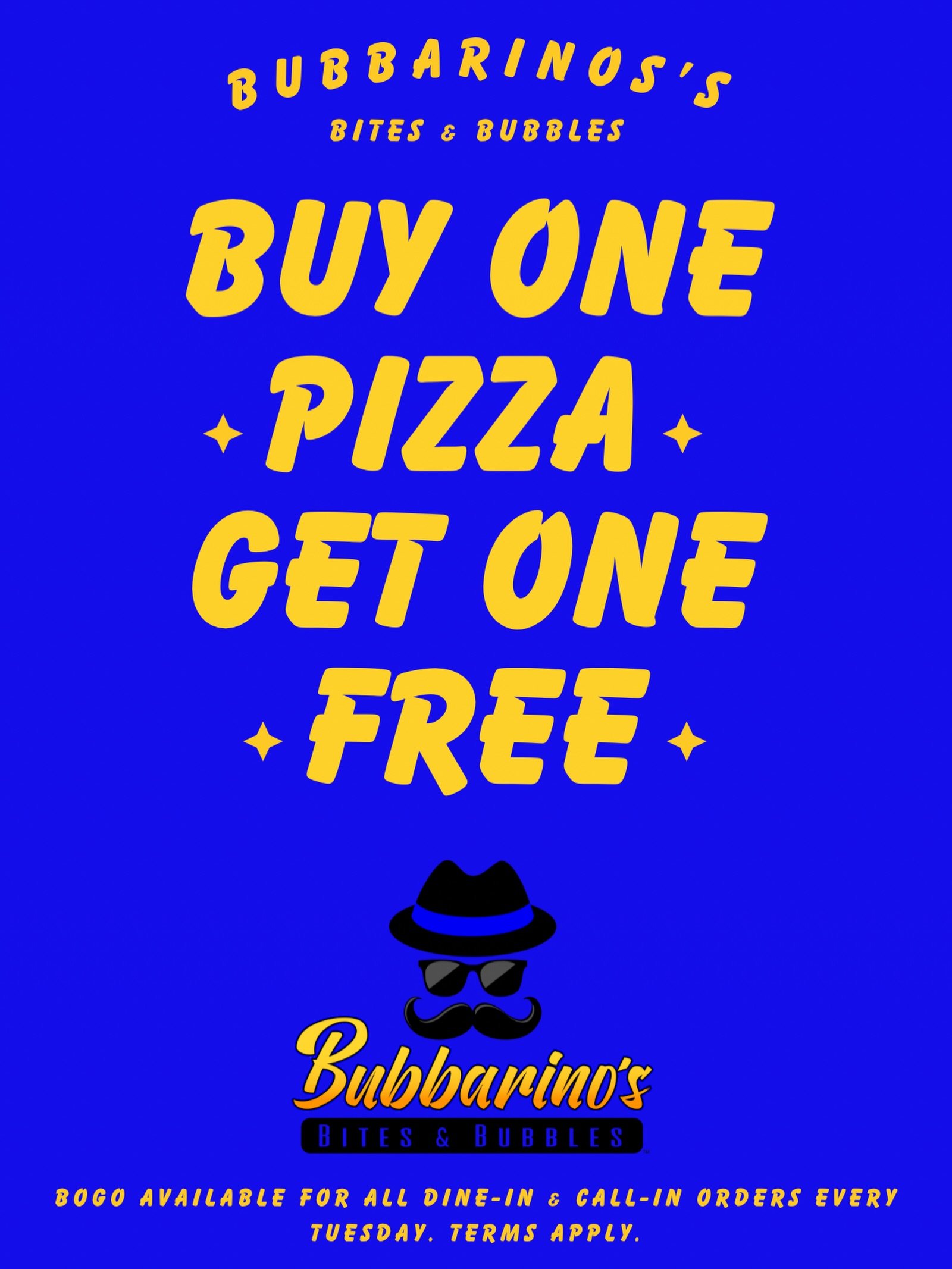 Tuesdays at Bub&rsquo;s! 🍕

📍 3501 Teays Valley Road, Hurricane 
💻 Order online - bubbarinos.com 
📞 Call now - 304.397.6037