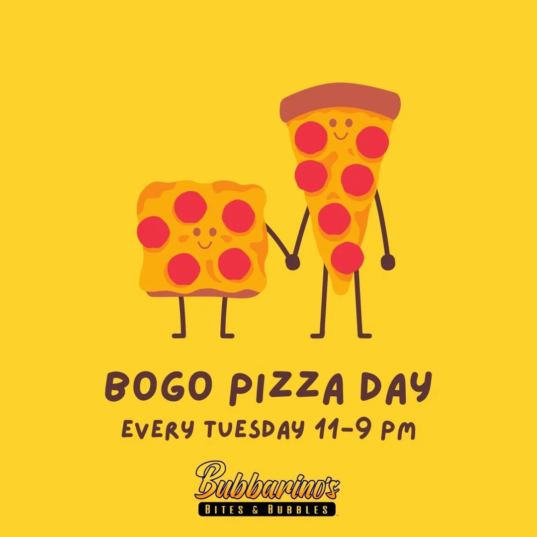 BOGO Free Pizza Every Tuesday 🍕😎

📍 3501 Teays Valley Road, Hurricane 
💻 Order online - bubbarinos.com 
📞 Call now - 304.397.6037