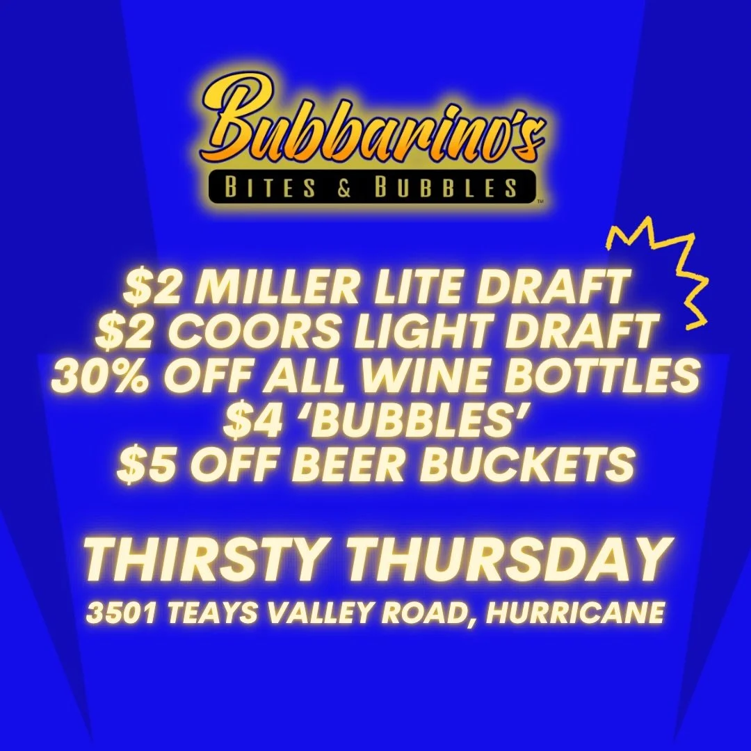Great day to grab a drink at Bub&rsquo;s. 😎

📍 3501 Teays Valley Road, Hurricane 
💻 Order online - bubbarinos.com 
📞 Call now - 304.397.6037
