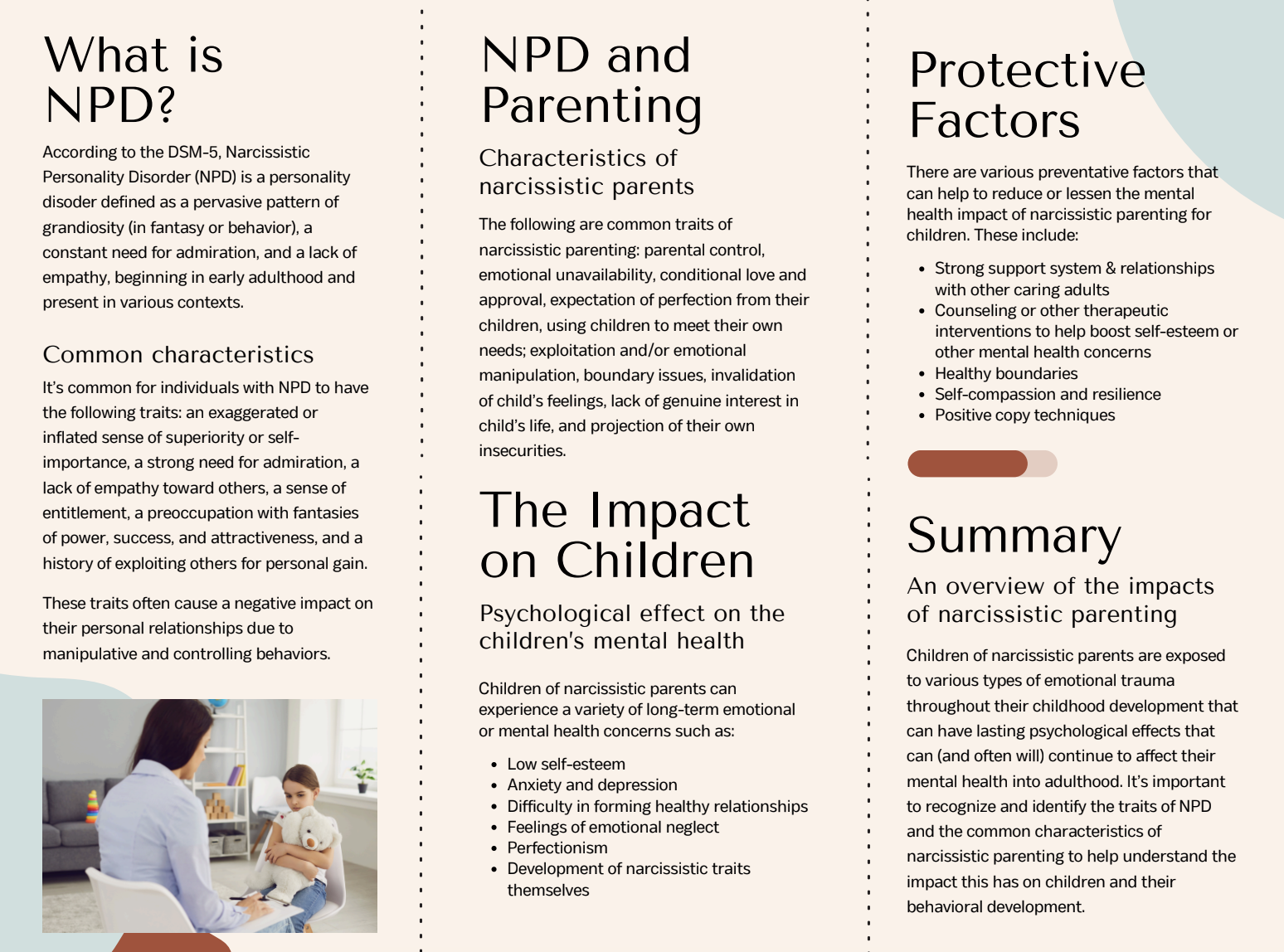 Psychoeducational Brochure: The Impact of Narcissistic Parenting on Children 