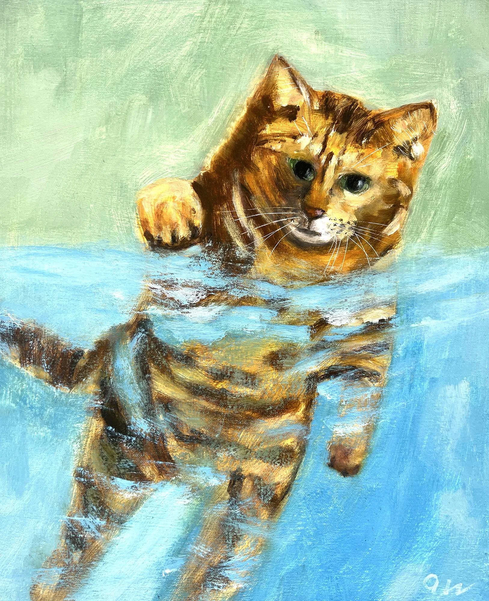 Racing Cat,
Oil on canvas.
12x10in.,
2026
